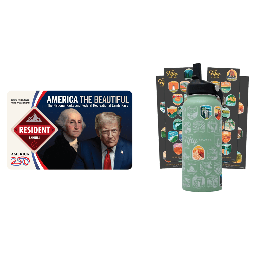 Explore America: Fifty States Water Bottle Bundle + Park Pass - US Park Pass