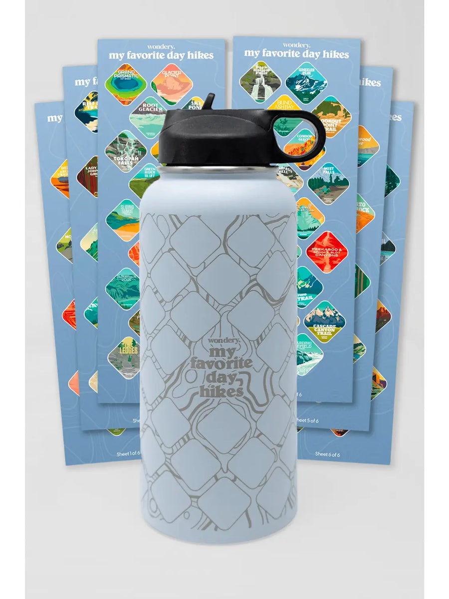 Wondery Fifty States Bucket List Water Bottle