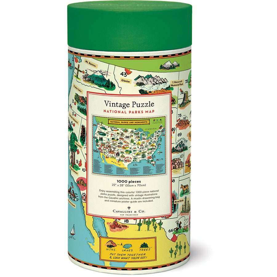 National Parks Map 1,000 Piece Puzzle - US Park Pass