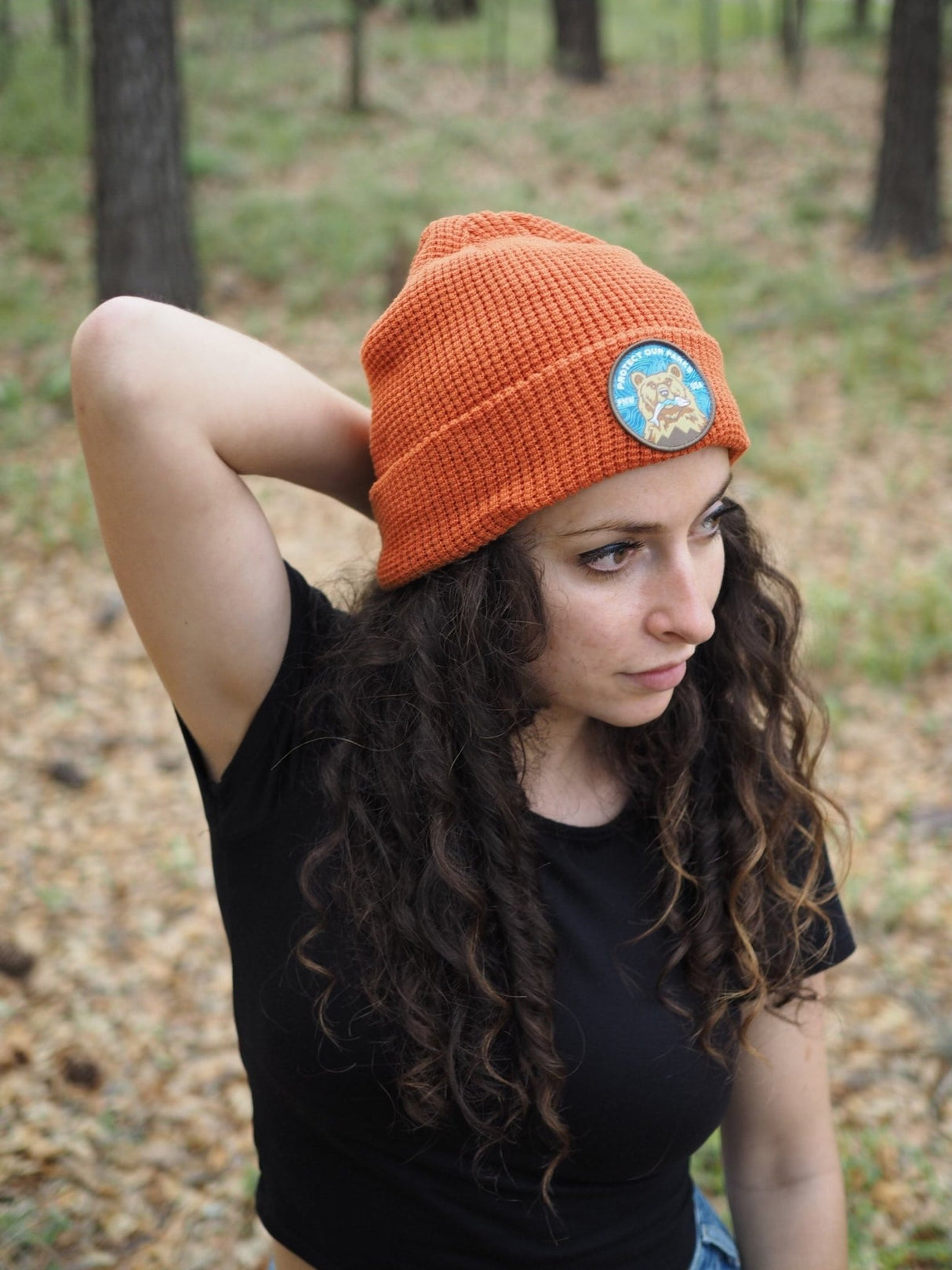 Protect Our Parks Bear Recycled Waffle Beanie - US Park Pass