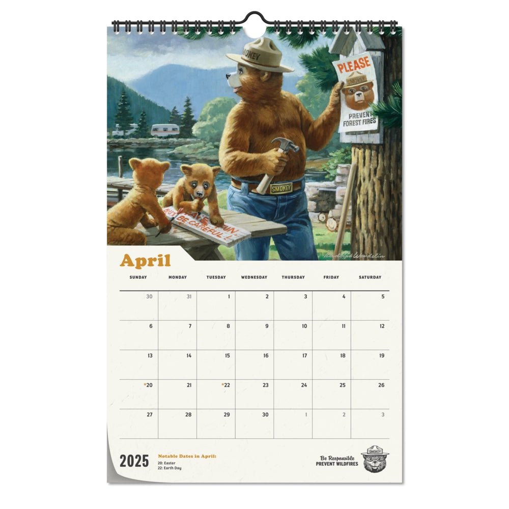 Smokey Bear Calendar 2025 - US Park Pass