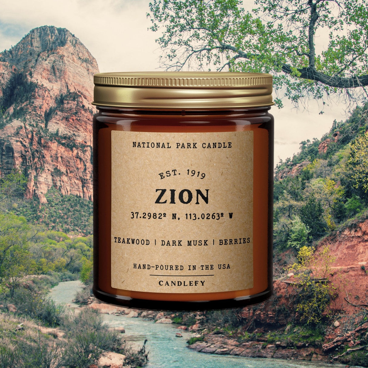 Zion Canyon National Park Candle - US Park Pass