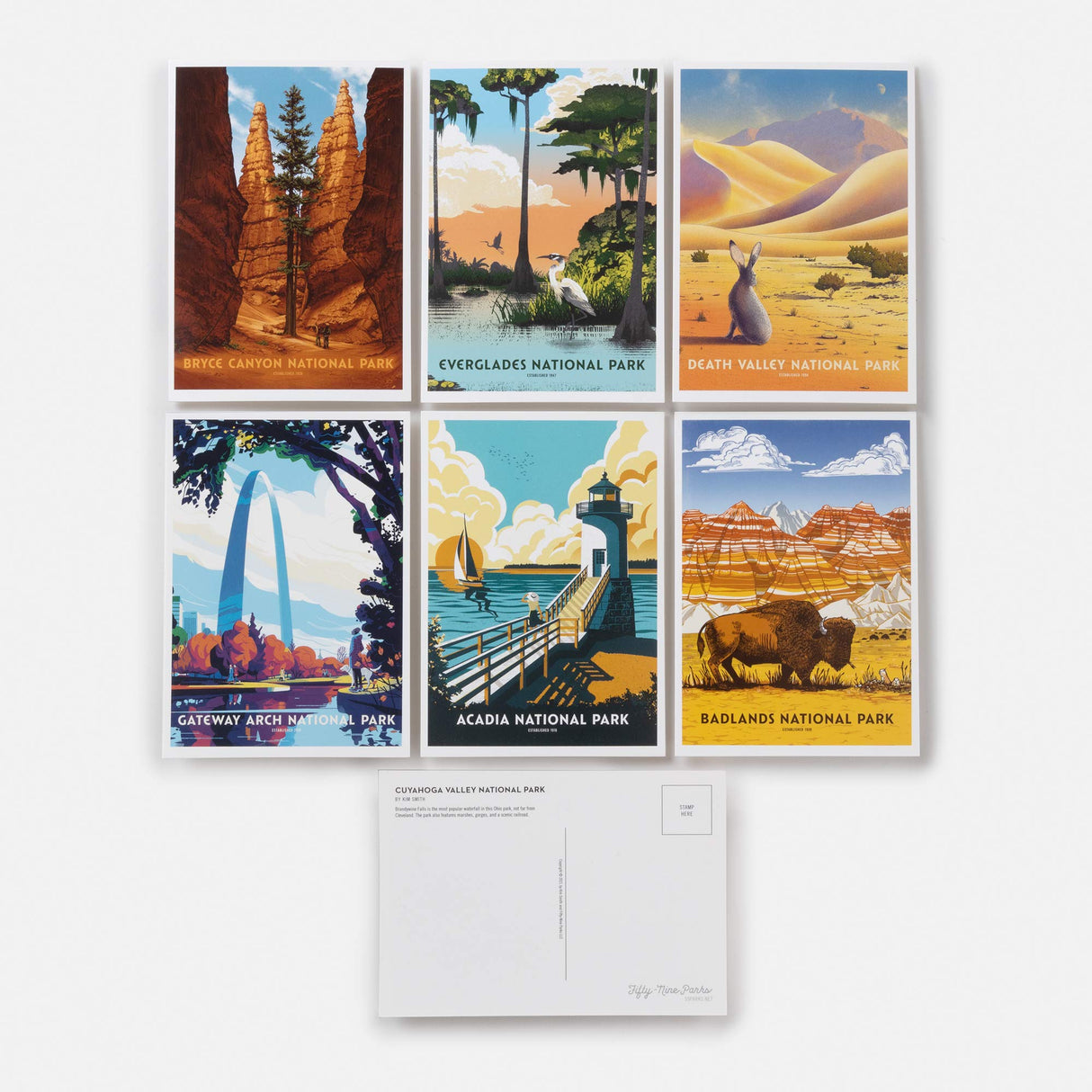 National Parks Postcards: 100 Illustrations That Celebrate America's Natural Wonders - US Park Pass