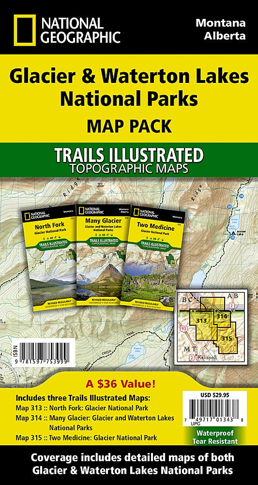 Glacier and Waterton Lakes National Parks [Map Pack Bundle - US Park Pass