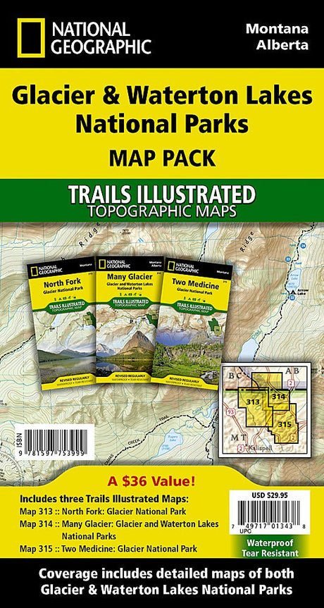 Glacier and Waterton Lakes National Parks [Map Pack Bundle - US Park Pass