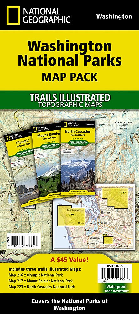 Washington National Parks Map Pack Bundle - US Park Pass