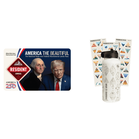 Better Together: National Park Pass + Bucket List Water Bottle Bundle - US Park Pass