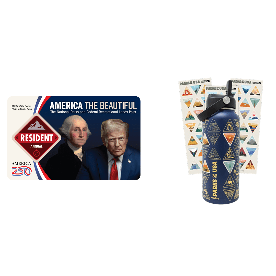 Better Together: National Park Pass + Bucket List Water Bottle Bundle - US Park Pass