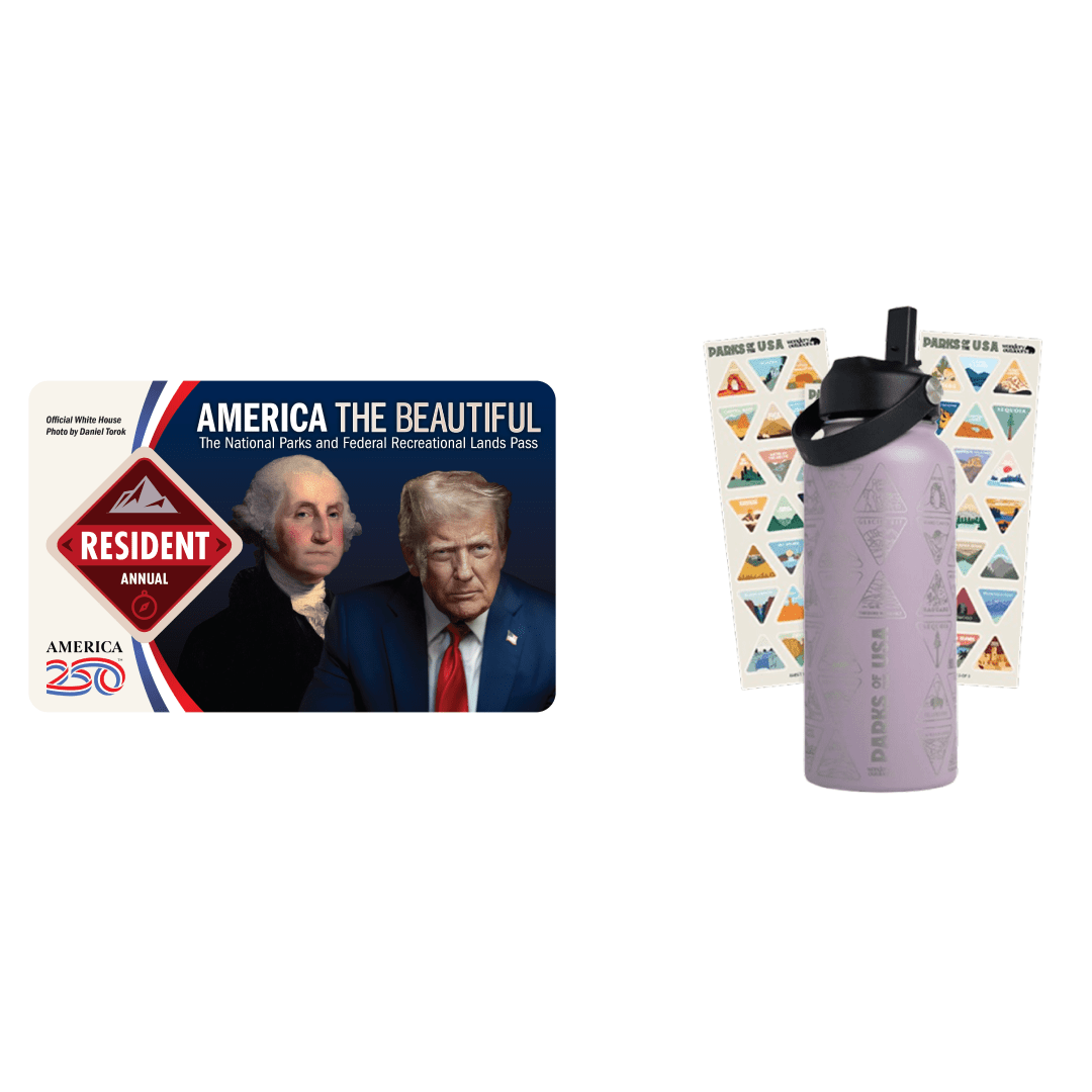 Better Together: National Park Pass + Bucket List Water Bottle Bundle - US Park Pass