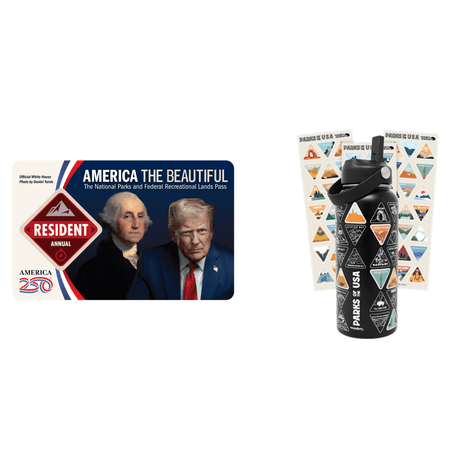 Better Together: National Park Pass + Bucket List Water Bottle Bundle - US Park Pass