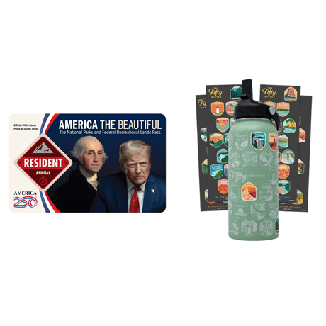 Explore America: Fifty States Water Bottle Bundle + Park Pass - US Park Pass