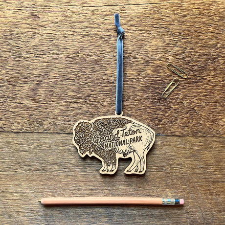 Grand Teton Bison Ornament - US Park Pass