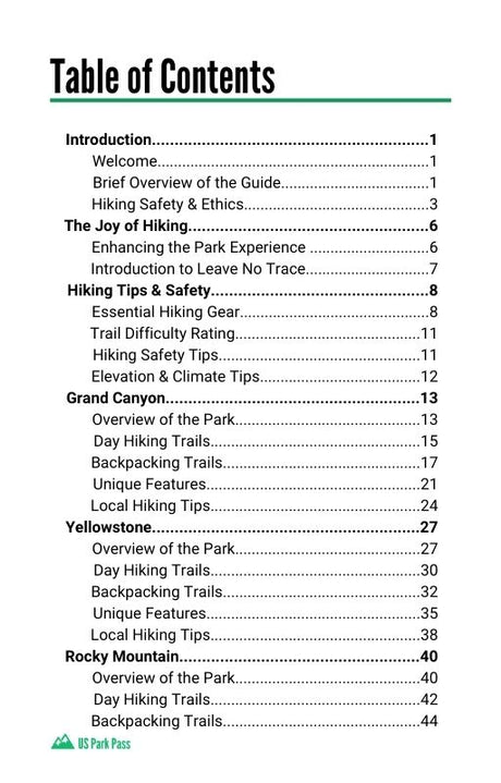 Digital Guide - The Ultimate Explorer's Guide: Hiking the Top 5 U.S. National Parks