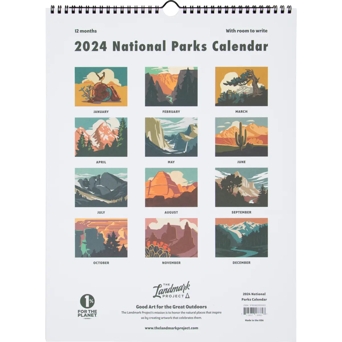 2024 National park Calendar