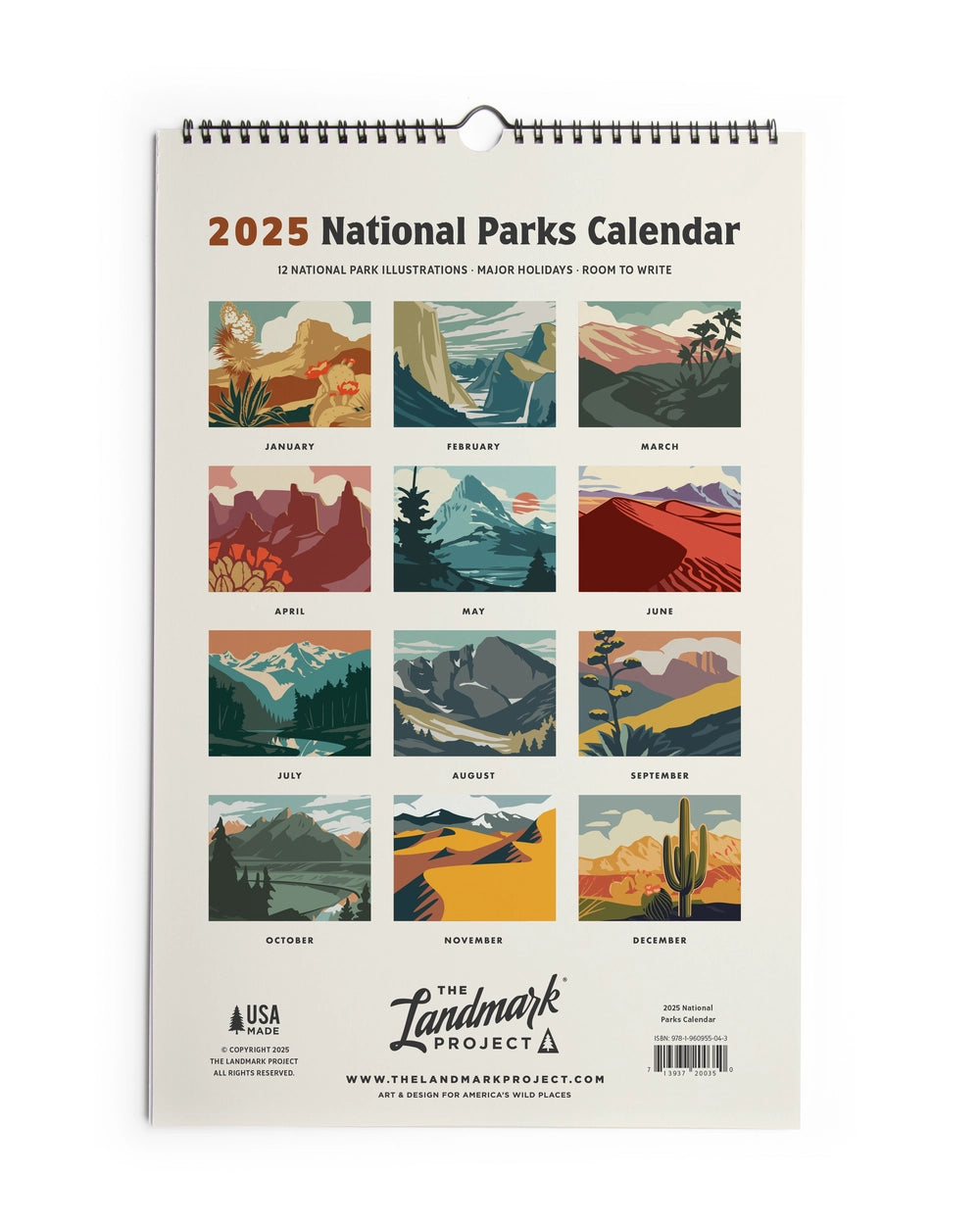 2025 National park Calendar