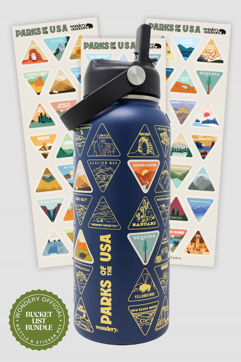 National Parks are on my Bucket List Stainless Steel Water Bottle, Handle  Lid