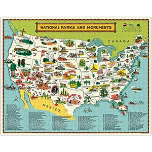 National Parks Map 1,000 Piece Puzzle - US Park Pass