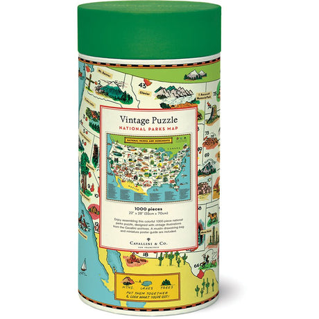 National Parks Map 1,000 Piece Puzzle - US Park Pass
