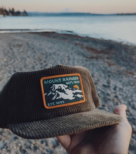 Mount Rainier National Park Est 1899 Corduroy Vintage Cap - US Park Pass
