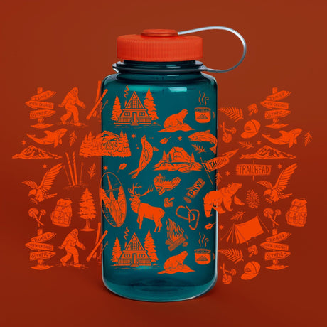Pacific Northwest Patterns Nalgene Water Bottle - US Park Pass