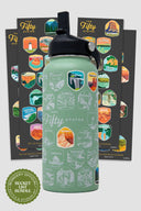 Fifty States Bucket List Water Bottle - US Park Pass