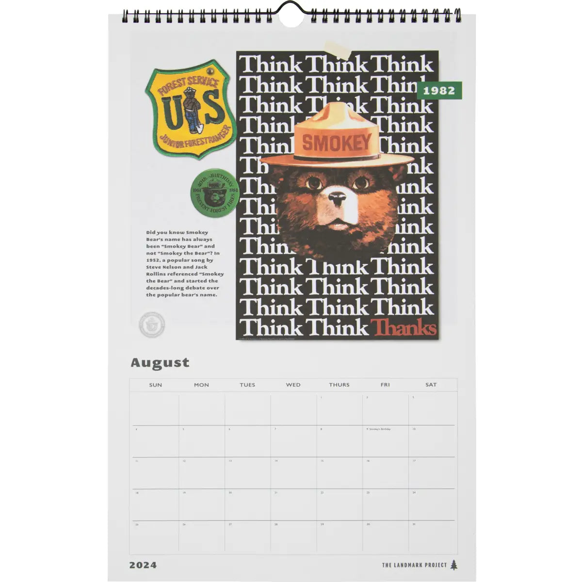 Smokey the Bear Calendar 2024