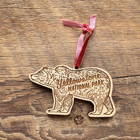 Yellowstone Grizzly Bear Ornament - US Park Pass