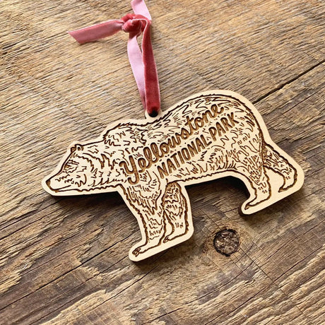 Yellowstone Grizzly Bear Ornament - US Park Pass