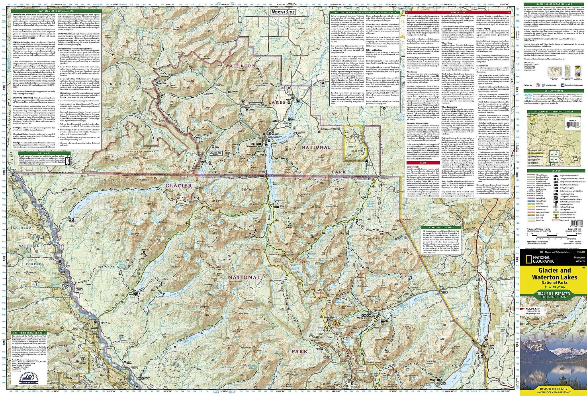 Glacier and Waterton Lakes National Parks [Map Pack Bundle – US Park Pass