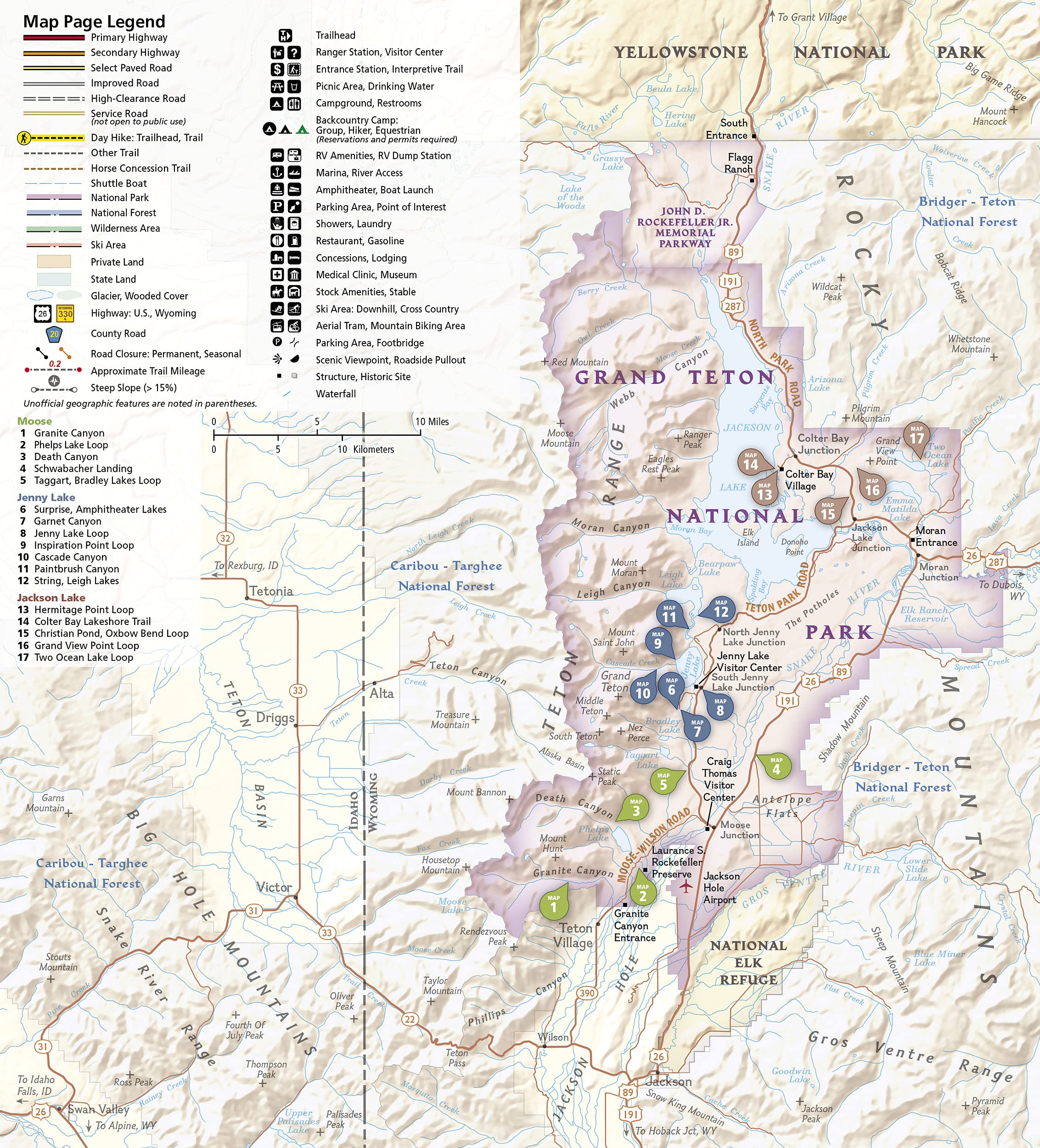 Grand Teton Day Hikes National Park Map Map Pack Bundle