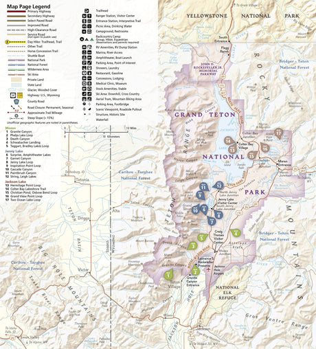 Grand Teton Day Hikes & National Park Map [Map Pack Bundle] - US Park Pass