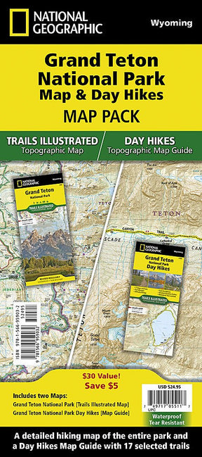 Grand Teton Day Hikes & National Park Map [Map Pack Bundle] - US Park Pass