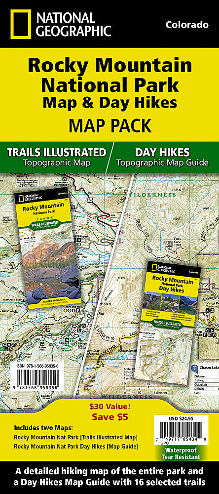Rocky Mountain Day Hikes & National Park Map [Map Pack Bundle]